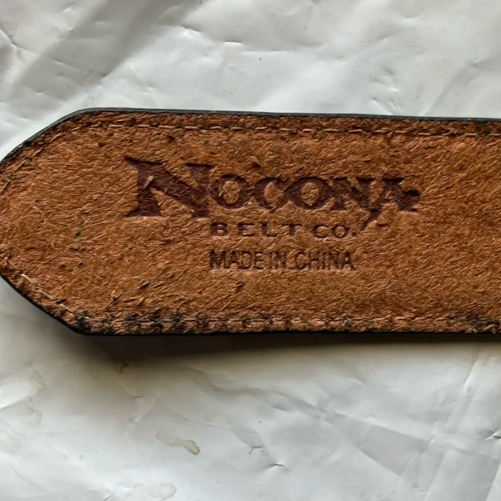 Nocona Black and Brown Belt Bag with Decorative Stitching - Picture 2 of 4